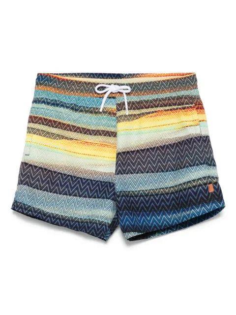 zigzag-print swim shorts