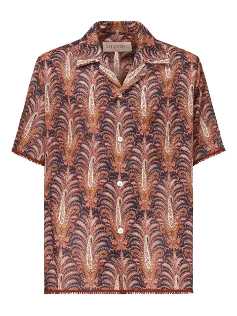 Voyage Imaginaire-print bowling shirt