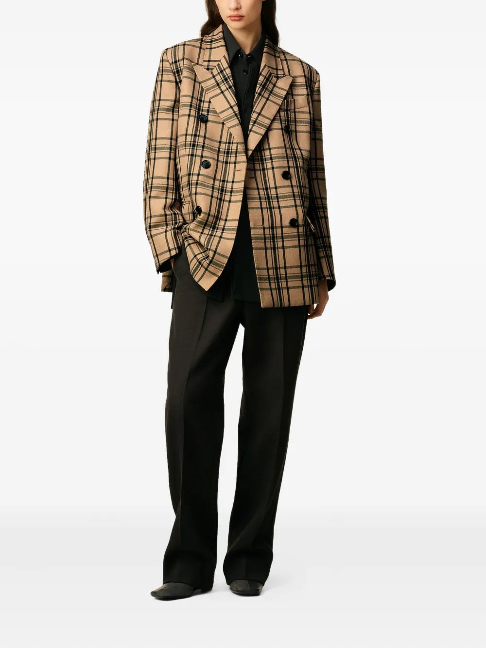 AMI Paris checked double-breasted blazer