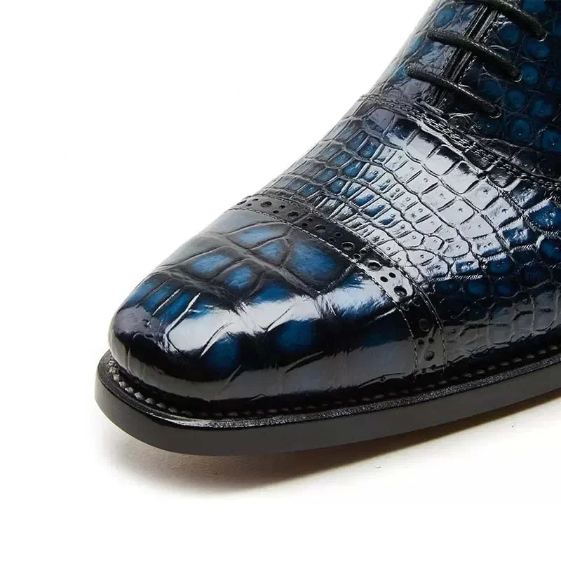 CWV new business men lace-up crocodile leather office party Leather soles Men crocodile shoes