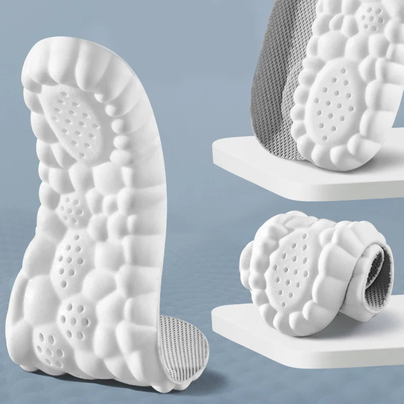 35-46 Size Elastic Latex Sports Insoles Sneakers Arch Support Insole Liners Shoe Pads Air Cushions Shock Absorption Massage Sole