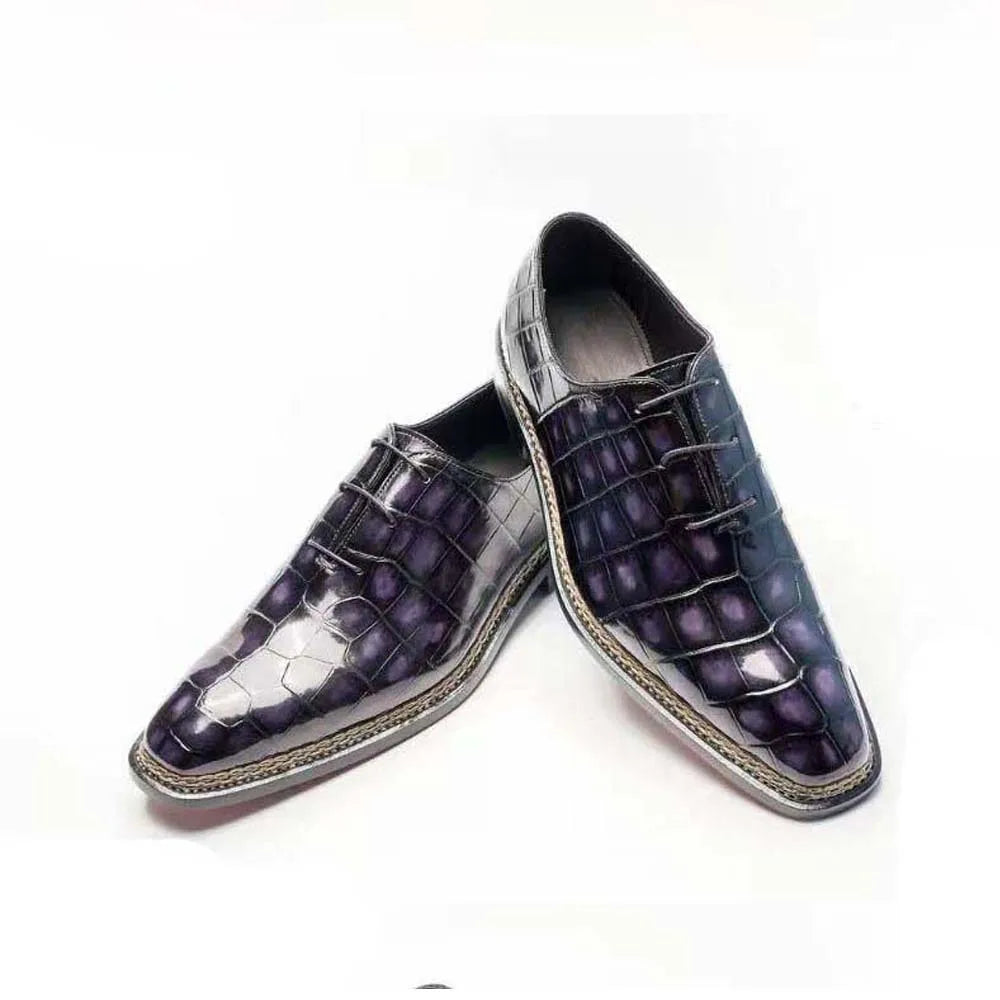 chue men formal shoes male crocodile shoes brush color