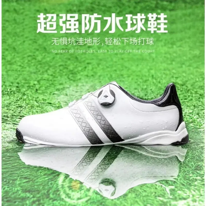 PGM Golf Shoes Men's Waterproof Shoes Anti-Slip New Rotary Laces Sneakers Men's Shoes