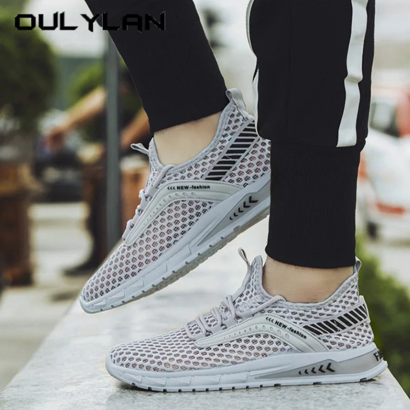 Oulylan Casual Comfort Non-slip Walking Footwear Summer Wear Resistant Sports Shoes New Men Lightweight Breathable Mesh Sneakers
