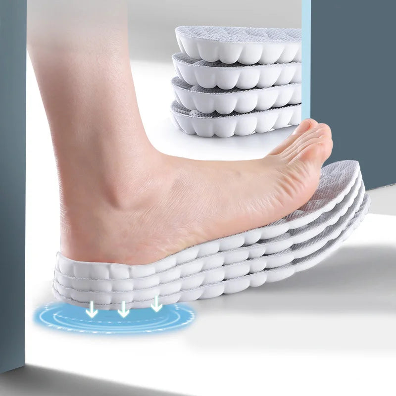 35-46 Size Elastic Latex Sports Insoles Sneakers Arch Support Insole Liners Shoe Pads Air Cushions Shock Absorption Massage Sole