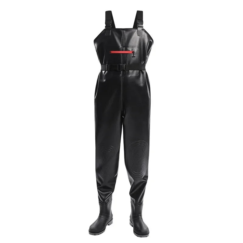 Thickened Underwater Pants Rain Pants with Rain Shoes Full Body One-piece Waterproof Clothing Catching The Sea Equipment