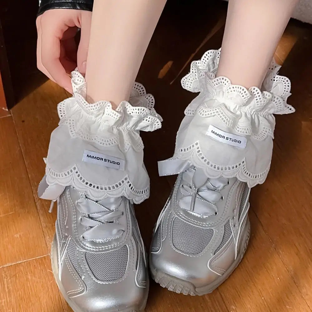 Summer Ins Tied Band Socks Pile Up Socks Girls Sweet Leg Warmer Women Lace-up Lolita Socks Shoe Charms Heap Sock Boot Cuffs Hot