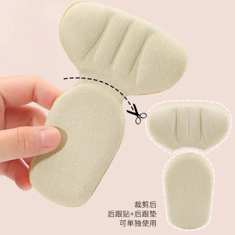1 Pair Heel Inserts T-Shaped Shoe Foot Care Pad Heel Stickers Sneakers Heel Protection Pads Shoe Size Reducer Half Cushion