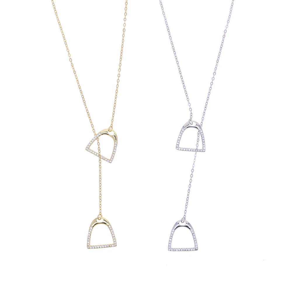 2025 New Double Horse Hoof Pendant Necklace 925 Sterling Silver Necklace Snaffle Bit Horse Shoe Charm Women Fashion Jewelry