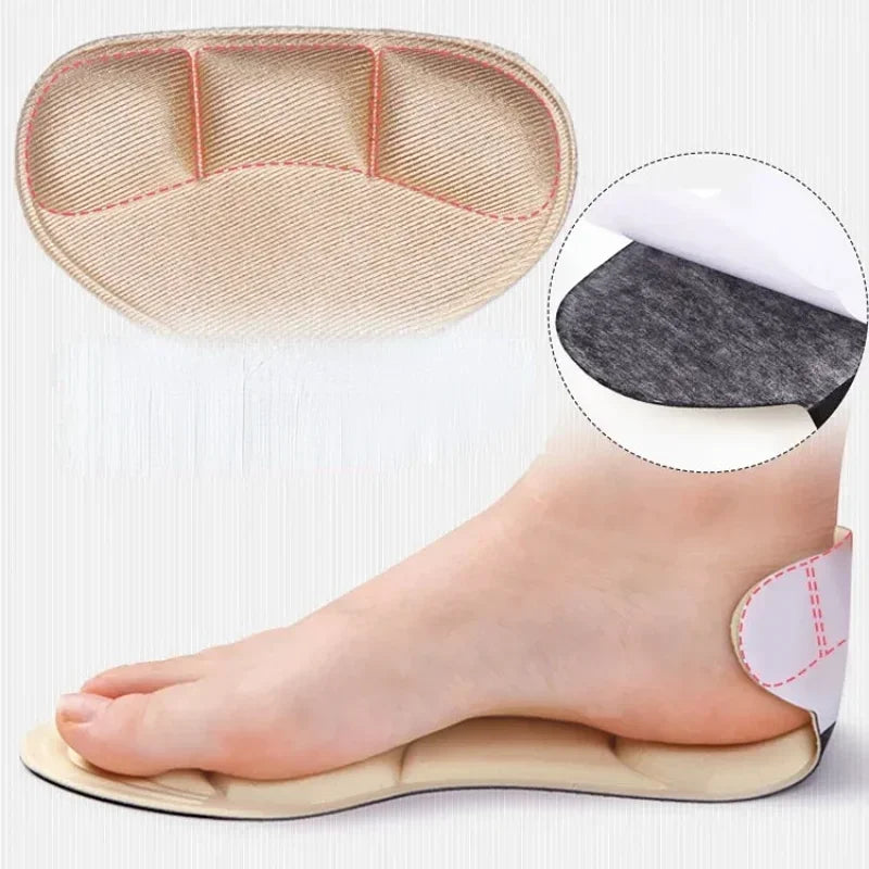 2PCS Cutable Shoe Sole Insoles for Shoes Soft Sponge Heel Inserts Heel Post Back Anti-slip for Women High Heels Pain Relief Shoe