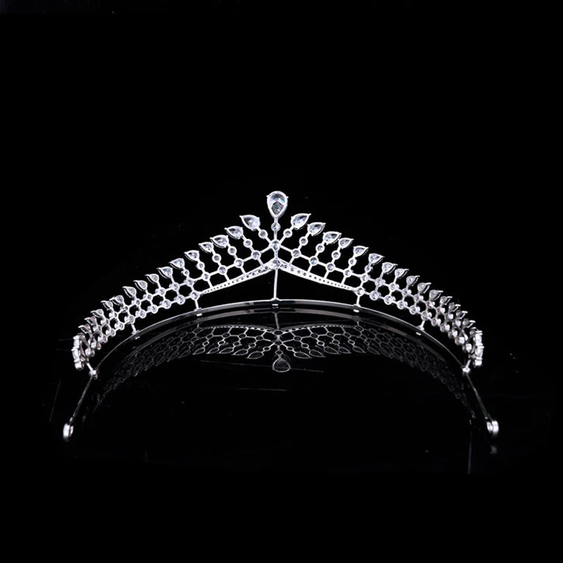 Himstory Eman Jordan Princess Tiaras Bride Wedding Zircon Hair Crown Girls Simple Queen Headpiece Accessories