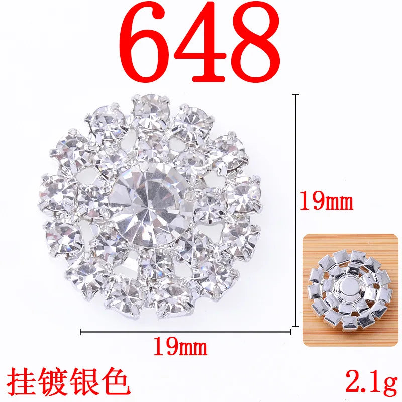 100Pcs sets geometric round full water crystal fitting shoes clothing bags DIY claw crystal buckle accessories directly from