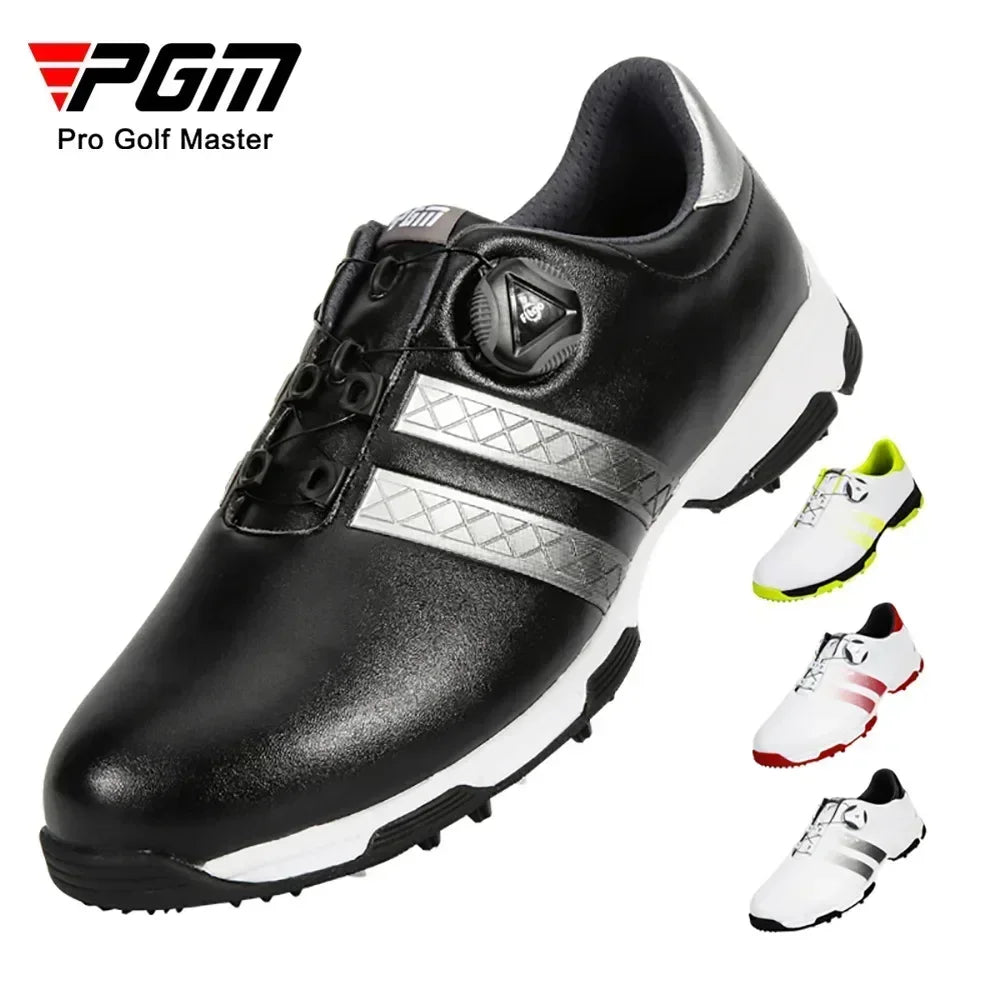 PGM Golf Shoes Men's Waterproof Shoes Anti-Slip New Rotary Laces Sneakers Men's Shoes