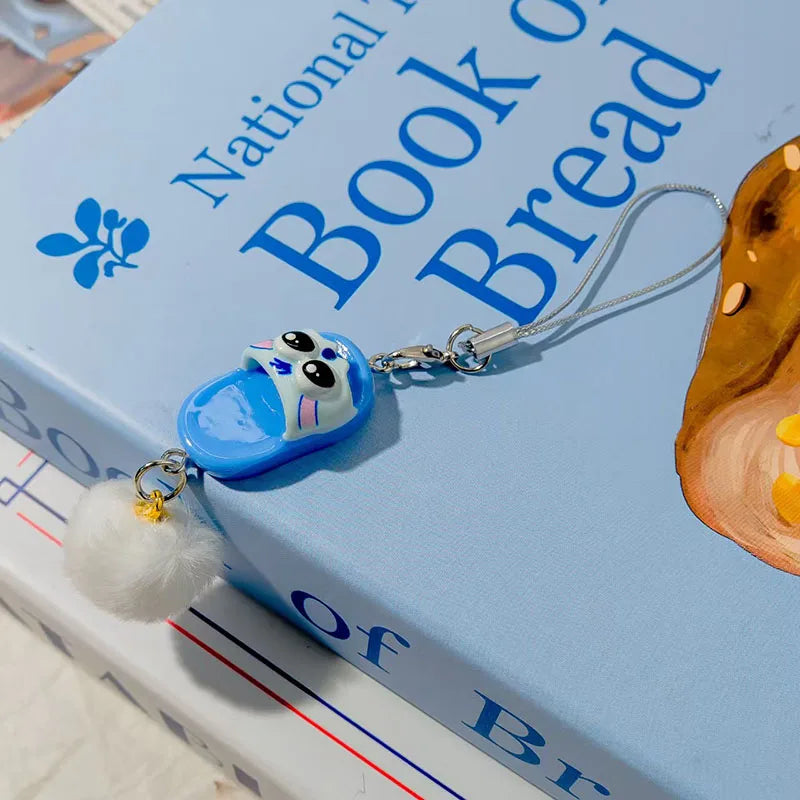 100pcs/Lot Mini Kids' Slippers Keychain Plush Ball Keyring Mobile Phone Strap Bags Car Keyrings Cute Cartoon Shoes Key Chains