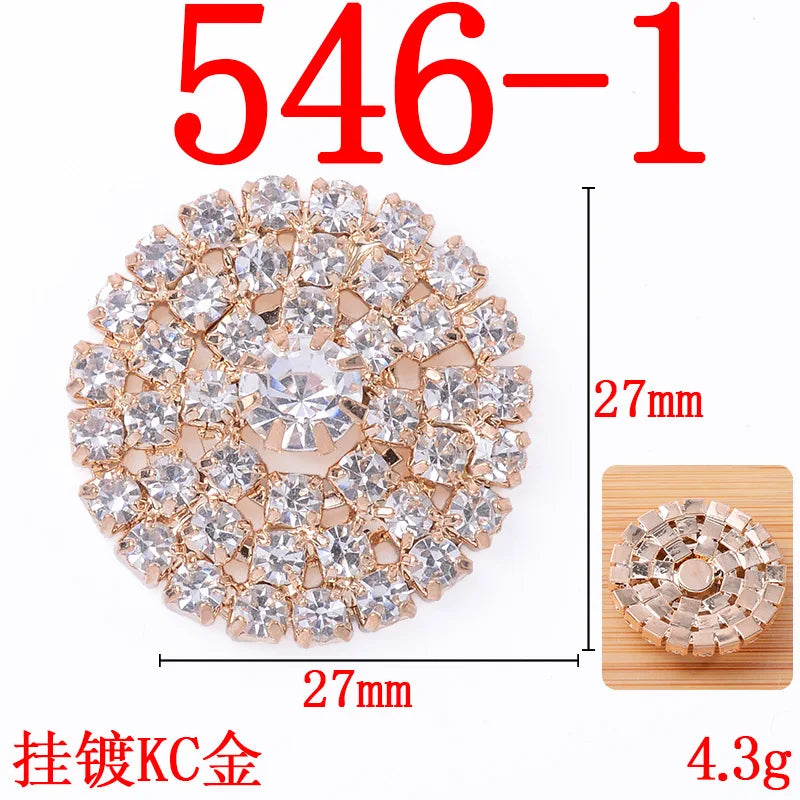 100Pcs sets geometric round full water crystal fitting shoes clothing bags DIY claw crystal buckle accessories directly from