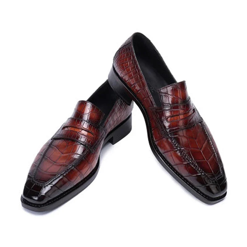weitasi new style crocodile shoes men formal leisure Business Pure manual Men