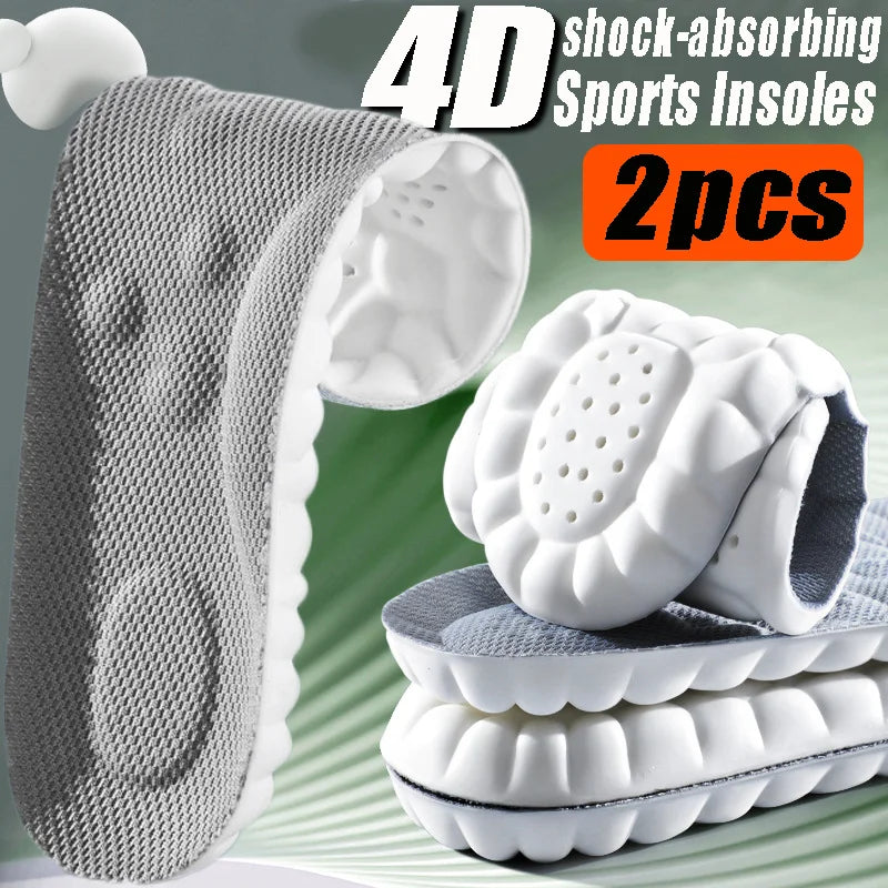 35-46 Size Elastic Latex Sports Insoles Sneakers Arch Support Insole Liners Shoe Pads Air Cushions Shock Absorption Massage Sole