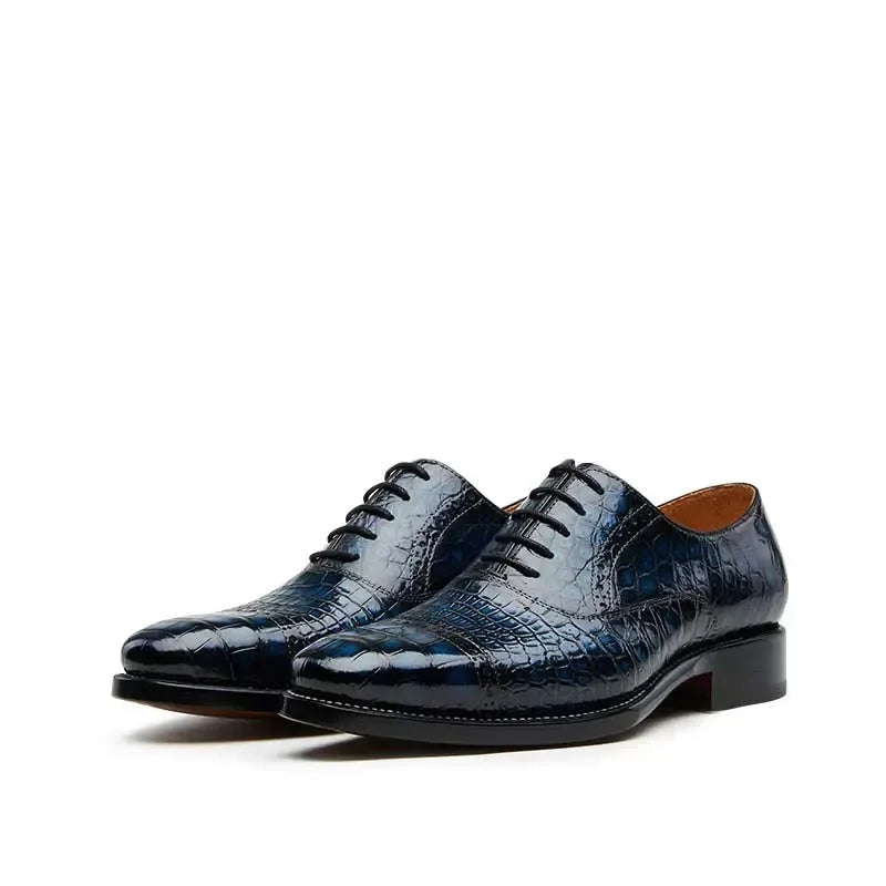 CWV new business men lace-up crocodile leather office party Leather soles Men crocodile shoes