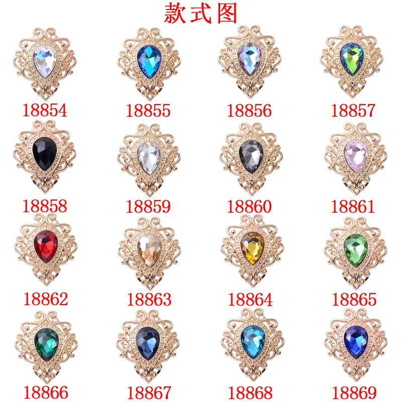 100Pcs sets of accessories hollow lace inner glass crystal flower plate jewelry DIY shoes and clothing luxury baroque