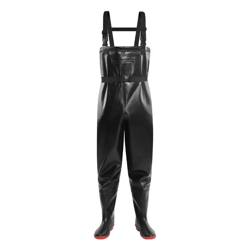 Thickened Underwater Pants Rain Pants with Rain Shoes Full Body One-piece Waterproof Clothing Catching The Sea Equipment