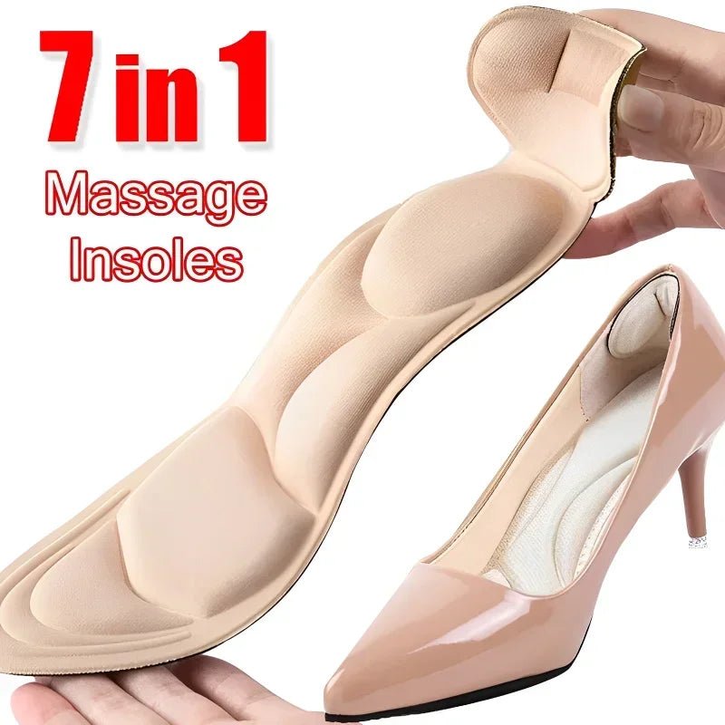2PCS Cutable Shoe Sole Insoles for Shoes Soft Sponge Heel Inserts Heel Post Back Anti-slip for Women High Heels Pain Relief Shoe