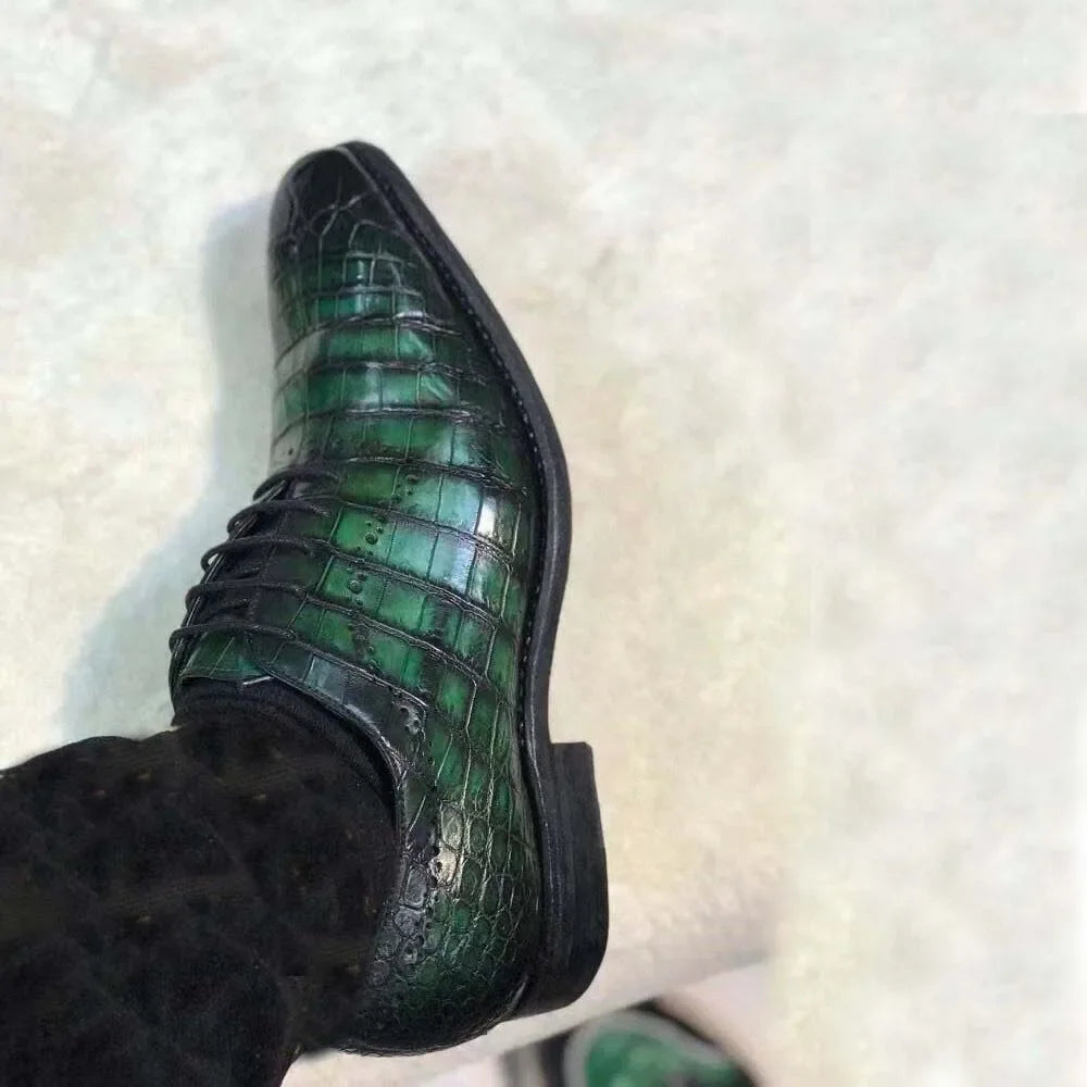 yingshang new male formal shoes men crocodile leather male crocodile wedding