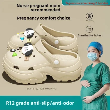 Thick-soled height-increasing sandals are women's slippers outdoor fashionable DIY garden slippers and wooden clogs womens shoes