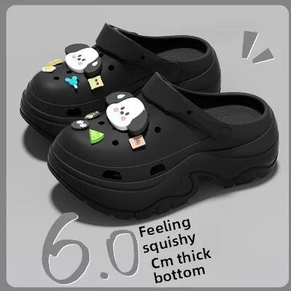 Thick-soled height-increasing sandals are women's slippers outdoor fashionable DIY garden slippers and wooden clogs womens shoes