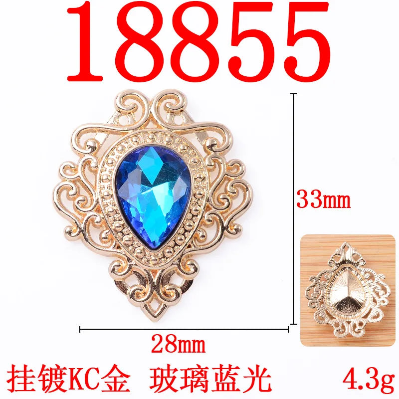 100Pcs sets of accessories hollow lace inner glass crystal flower plate jewelry DIY shoes and clothing luxury baroque