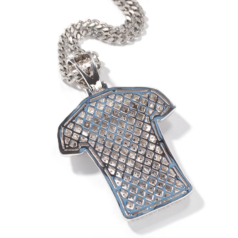 Hip Hop Full CZ Stone Paved Bling Ice Out Baddesy Number 7 Basketball Jersey Pendants Necklace for Men Rapper Jewelry