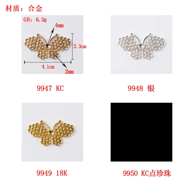 100 pieces set of new butterfly jewelry DIY handmade inlaid with pearl water crystal shoes and clothing bags are now approved
