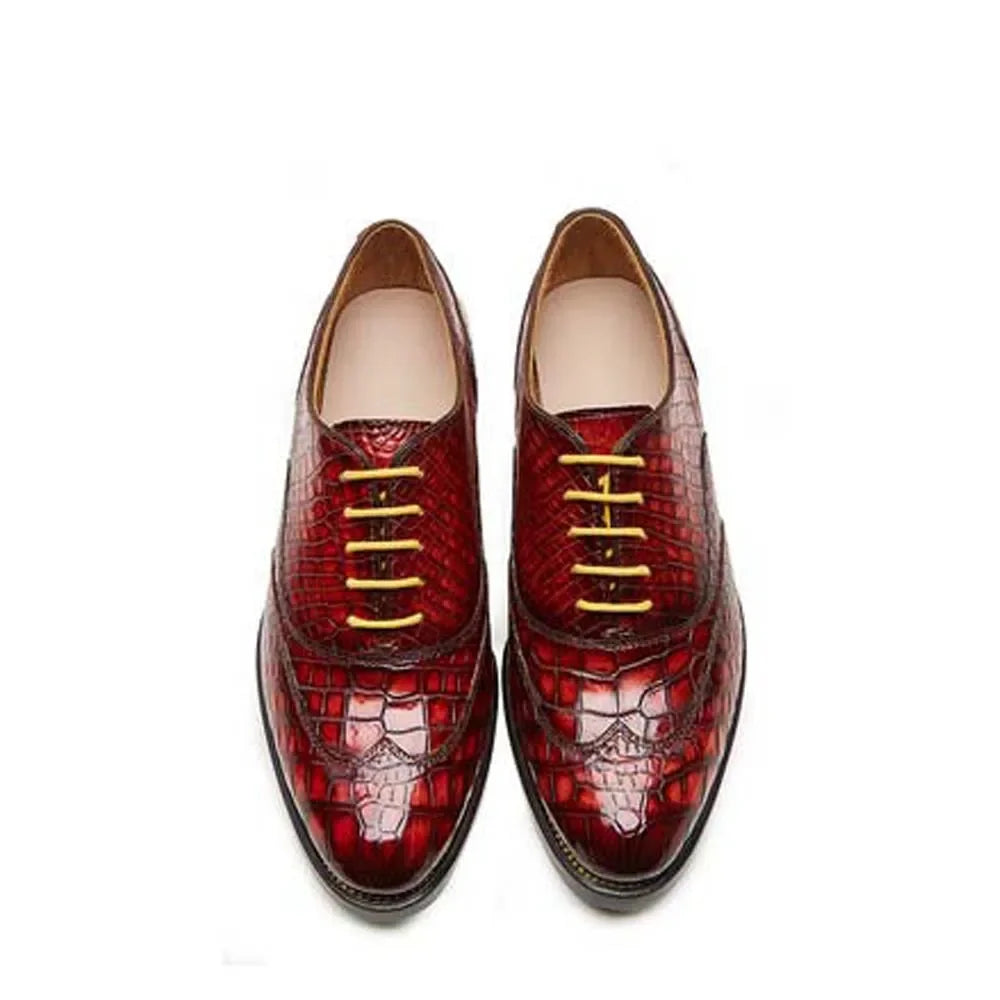 CWV men formal crocodile shoes business banquet Wedding