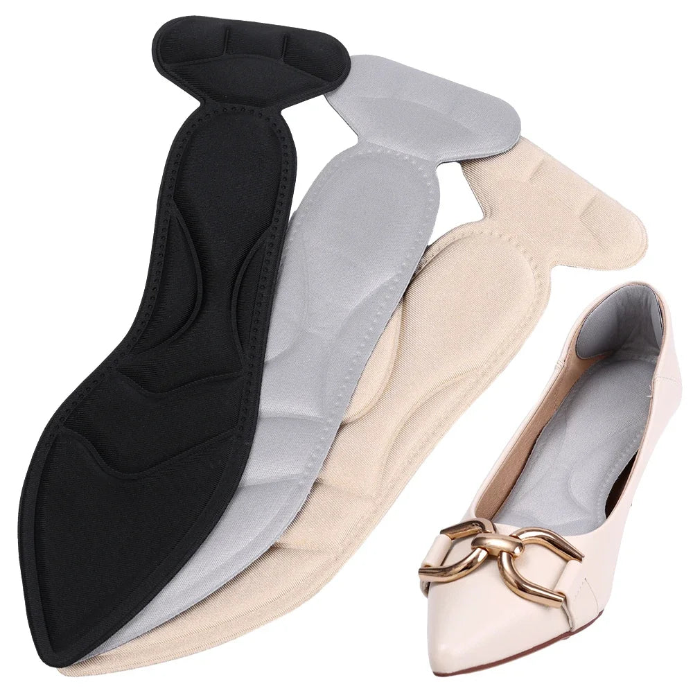 2PCS Cutable Shoe Sole Insoles for Shoes Soft Sponge Heel Inserts Heel Post Back Anti-slip for Women High Heels Pain Relief Shoe