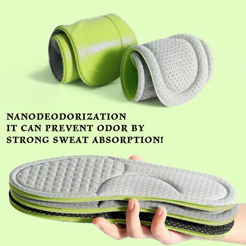 Summer Deodorizing Sports Shoes Insoles, Sweat Absorbing And Breathable Insoles