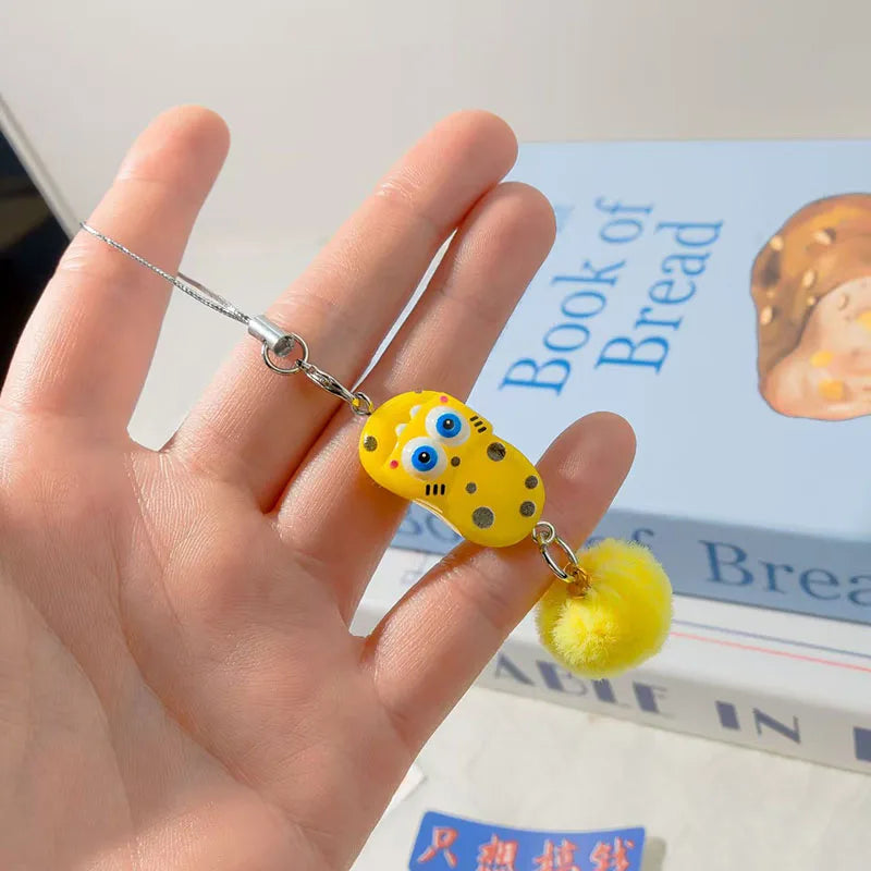 100pcs/Lot Mini Kids' Slippers Keychain Plush Ball Keyring Mobile Phone Strap Bags Car Keyrings Cute Cartoon Shoes Key Chains