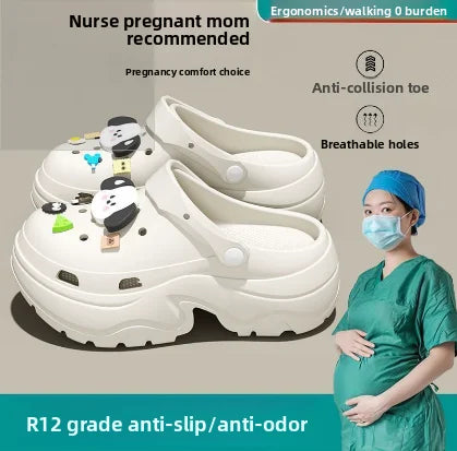 Thick-soled height-increasing sandals are women's slippers outdoor fashionable DIY garden slippers and wooden clogs womens shoes