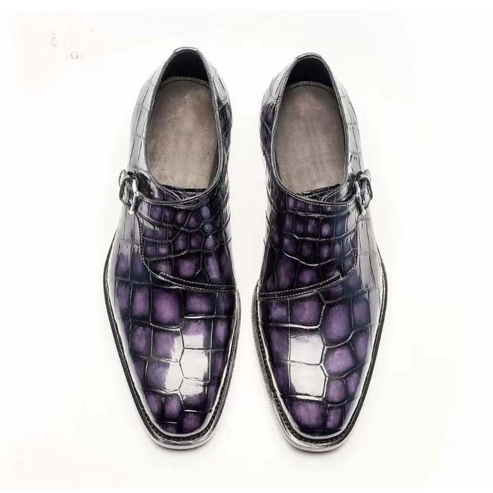 chue new men dress shoes male crocodile shoes
