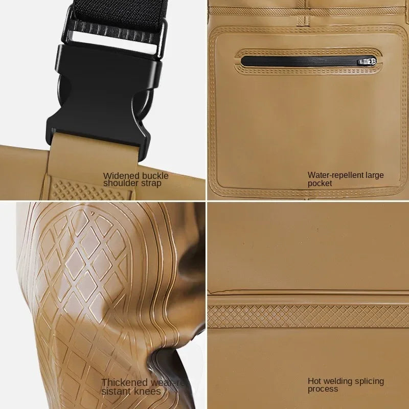 Thickened Underwater Pants Rain Pants with Rain Shoes Full Body One-piece Waterproof Clothing Catching The Sea Equipment