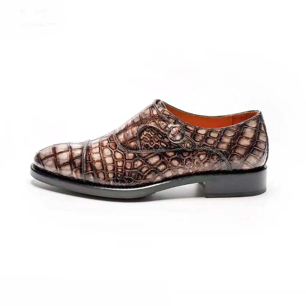 chue men formal shoes crocodile shoes brush color