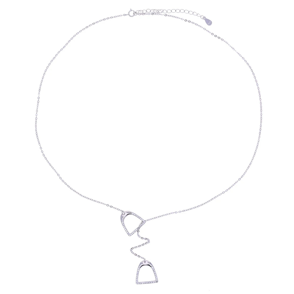 2025 New Double Horse Hoof Pendant Necklace 925 Sterling Silver Necklace Snaffle Bit Horse Shoe Charm Women Fashion Jewelry