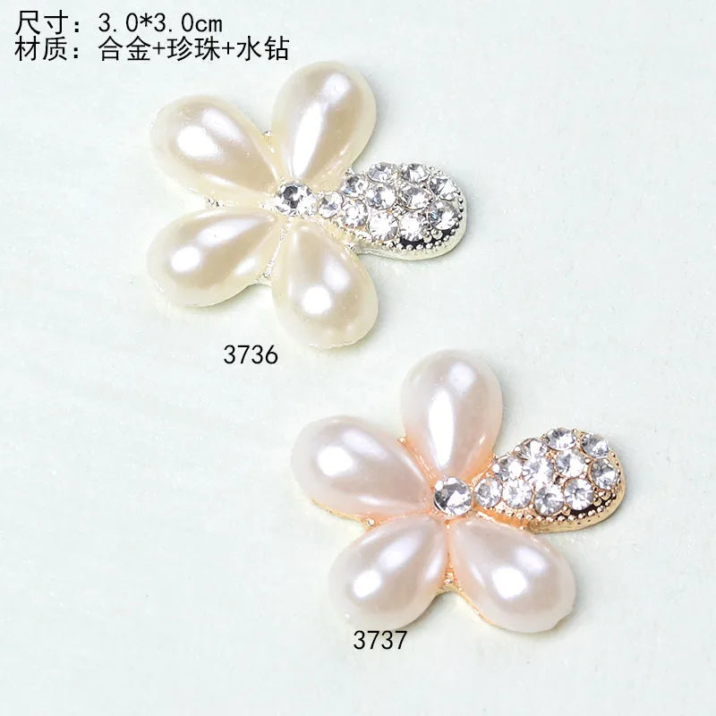 100 pieces set Korean version DIY handmade material pearl flower plate crystal buckle shoes and clothing jewelry