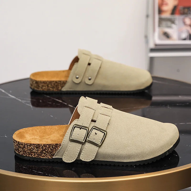 Couple Cork Clogs Slippers Fashion Soft Footbed Suede Beach Slides With Arch Support Girls Outdoor Muller Shoes womens sandals