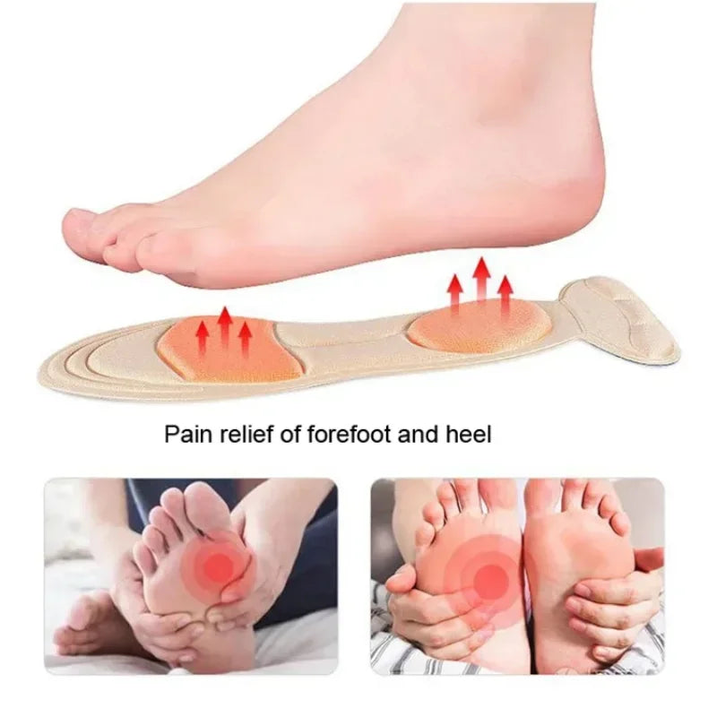 2PCS Cutable Shoe Sole Insoles for Shoes Soft Sponge Heel Inserts Heel Post Back Anti-slip for Women High Heels Pain Relief Shoe