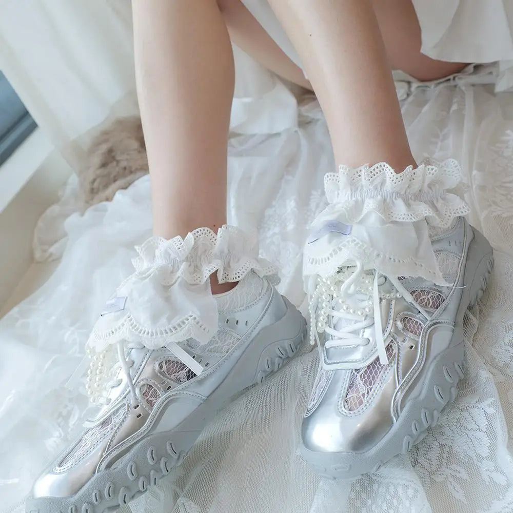 Summer Ins Tied Band Socks Pile Up Socks Girls Sweet Leg Warmer Women Lace-up Lolita Socks Shoe Charms Heap Sock Boot Cuffs Hot