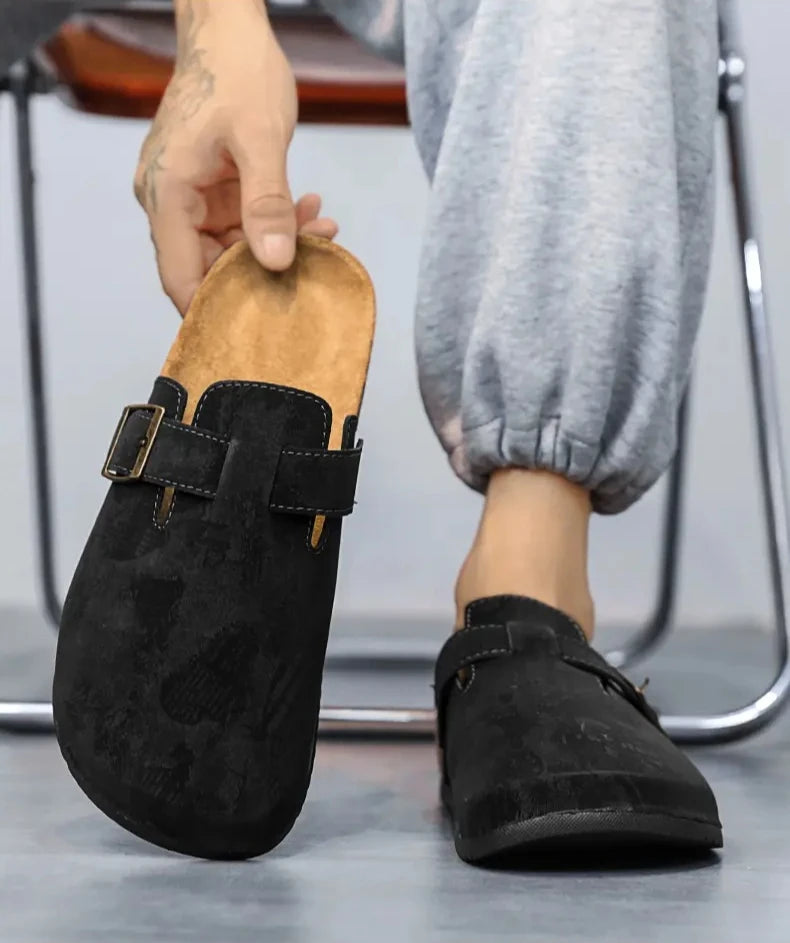 Couple Cork Clogs Slippers Fashion Soft Footbed Suede Beach Slides With Arch Support Girls Outdoor Muller Shoes womens sandals