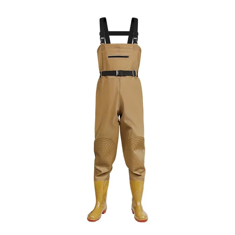 Thickened Underwater Pants Rain Pants with Rain Shoes Full Body One-piece Waterproof Clothing Catching The Sea Equipment