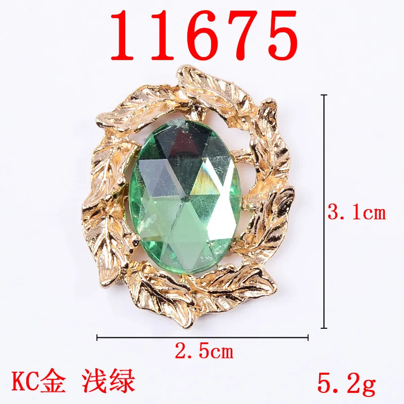 100Pcs sets new combined material feather flower inlaid crystal flower plate crystal buckle DIY shoes bag clothing accessories