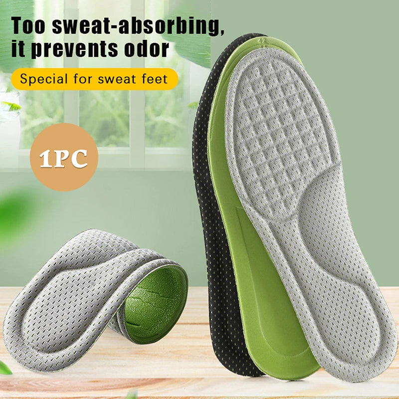 Summer Deodorizing Sports Shoes Insoles, Sweat Absorbing And Breathable Insoles