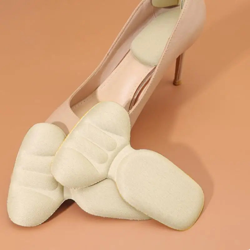 1 Pair Heel Inserts T-Shaped Shoe Foot Care Pad Heel Stickers Sneakers Heel Protection Pads Shoe Size Reducer Half Cushion