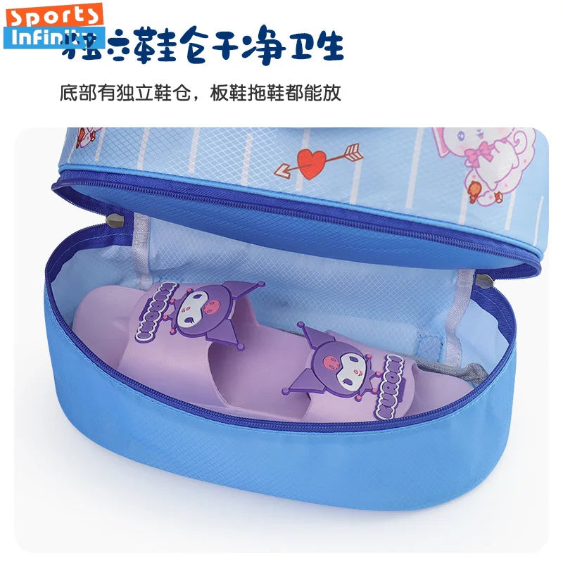 Children's Swimming Bag Dry Wet Separation Shoes Swimsuit Storage Bag Travel Bag Cartoon Beach Backpack Waterproof Swimming Bags